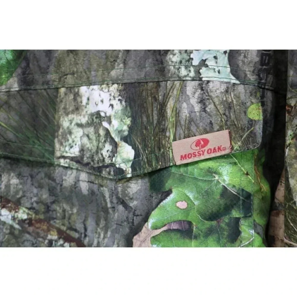 Mossy Oak Tabbed Sleeves Men's Dressy Button Up Silky Camo Shirt-Size Medium - Picture 3 of 10